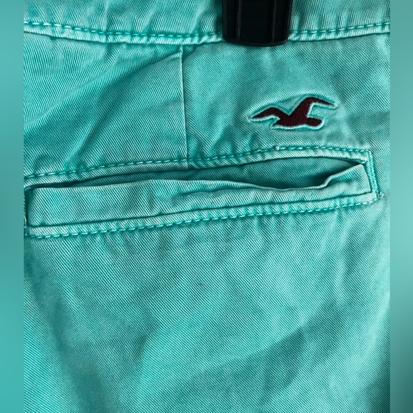 Vintage Hollister Y2K Button Fly Turquoise Shorts Size 33 - Picture 5 of 5